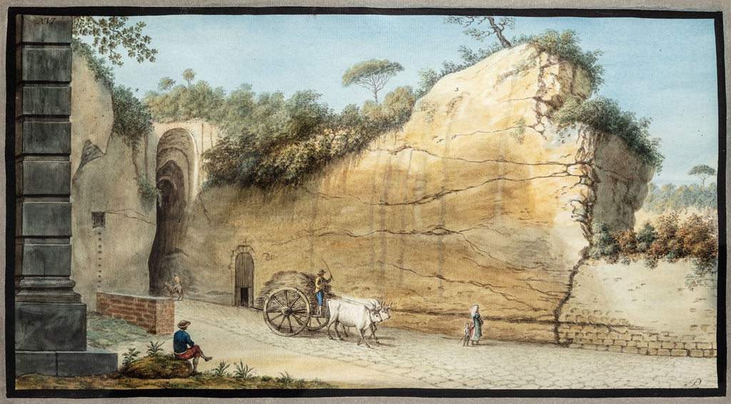 Detail of Grotto of Pausilipo by Pietro Fabris