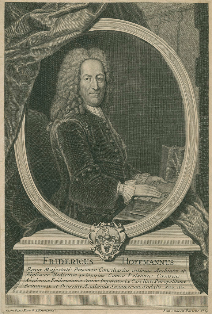 Detail of Portrait of Friedrich Hoffmann (1660-1742) by Gilles Edme Petit