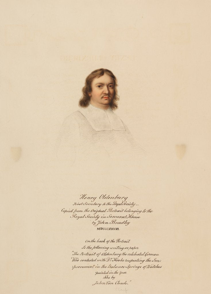 Detail of Portrait of Henry Oldenburg by John Bradley
