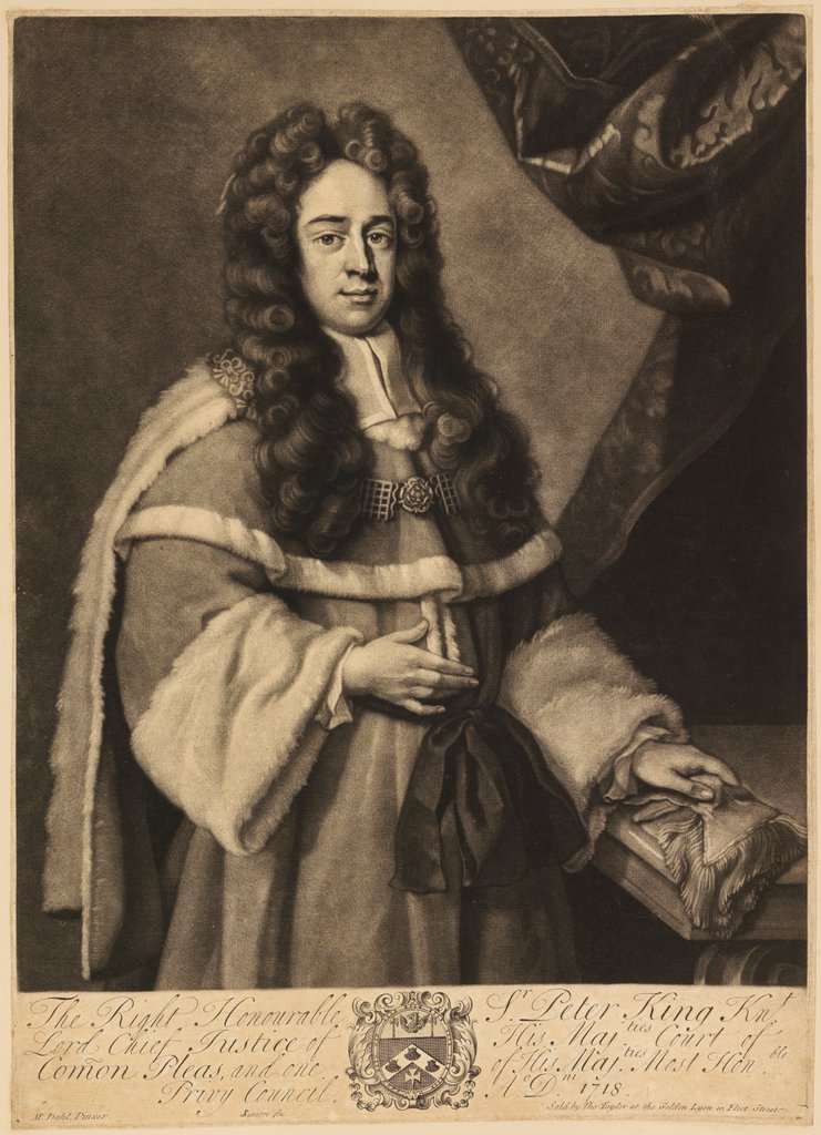 Detail of Portrait of Peter King, 1st Baron King of Ockham by John Simon