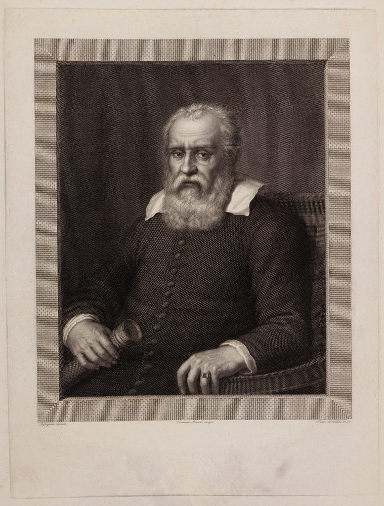 Detail of Portrait of Galileo Galilei by Pietro Antonio Leone Bettelini