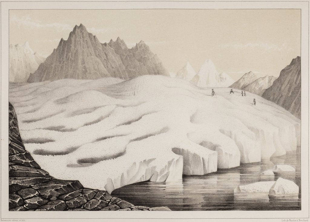 Detail of Aletsch glacier by Hercule Nicolet