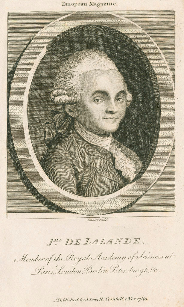 Detail of Portrait of Joseph Jerome Lefrancois de Lalande (1732-1807) by R Stanier