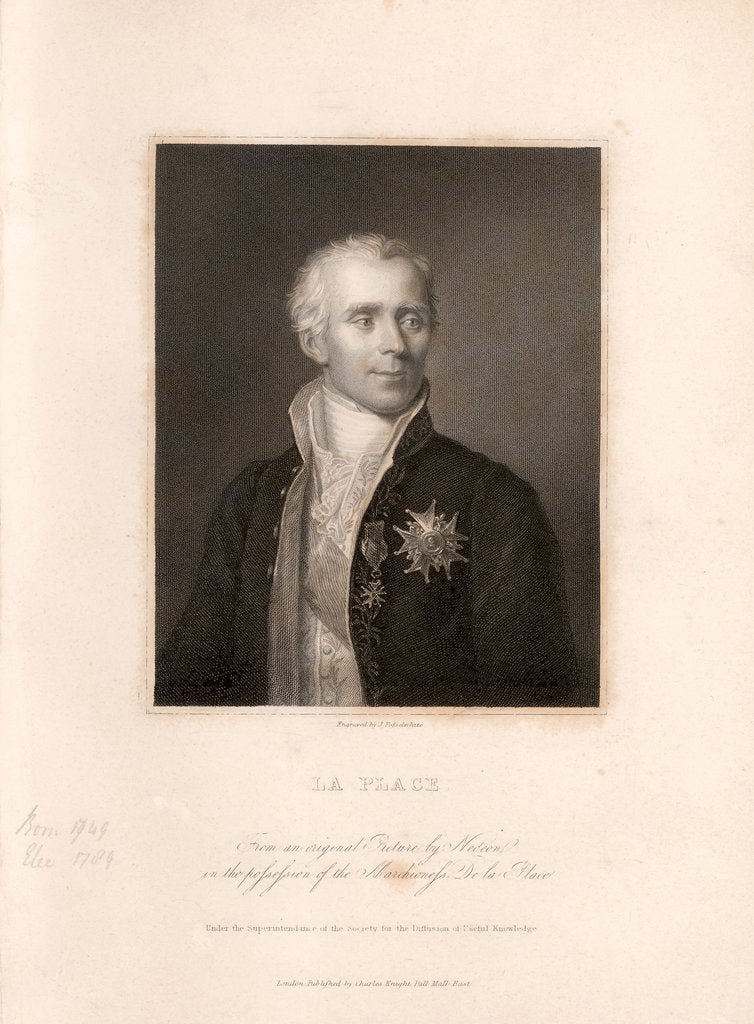 Detail of Portrait of Pierre-Simon Laplace (1749-1827) by James Posselwhite