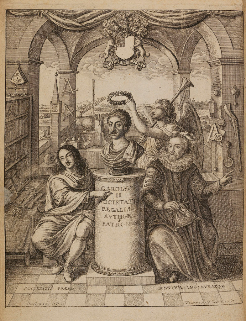 Frontispiece to Thomas Sprat's 'The History of the Royal Society' by Wenceslaus Hollar