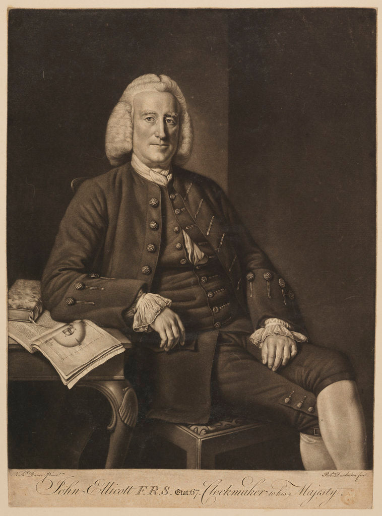 Detail of Portrait of John Ellicott (1701-1772) by Robert Dunkarton