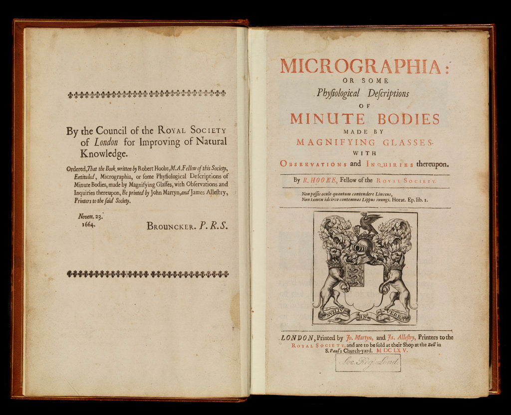 Micrographia Print Title page of Robert Hooke's 'Micrographia' posters & prints by Robert ...