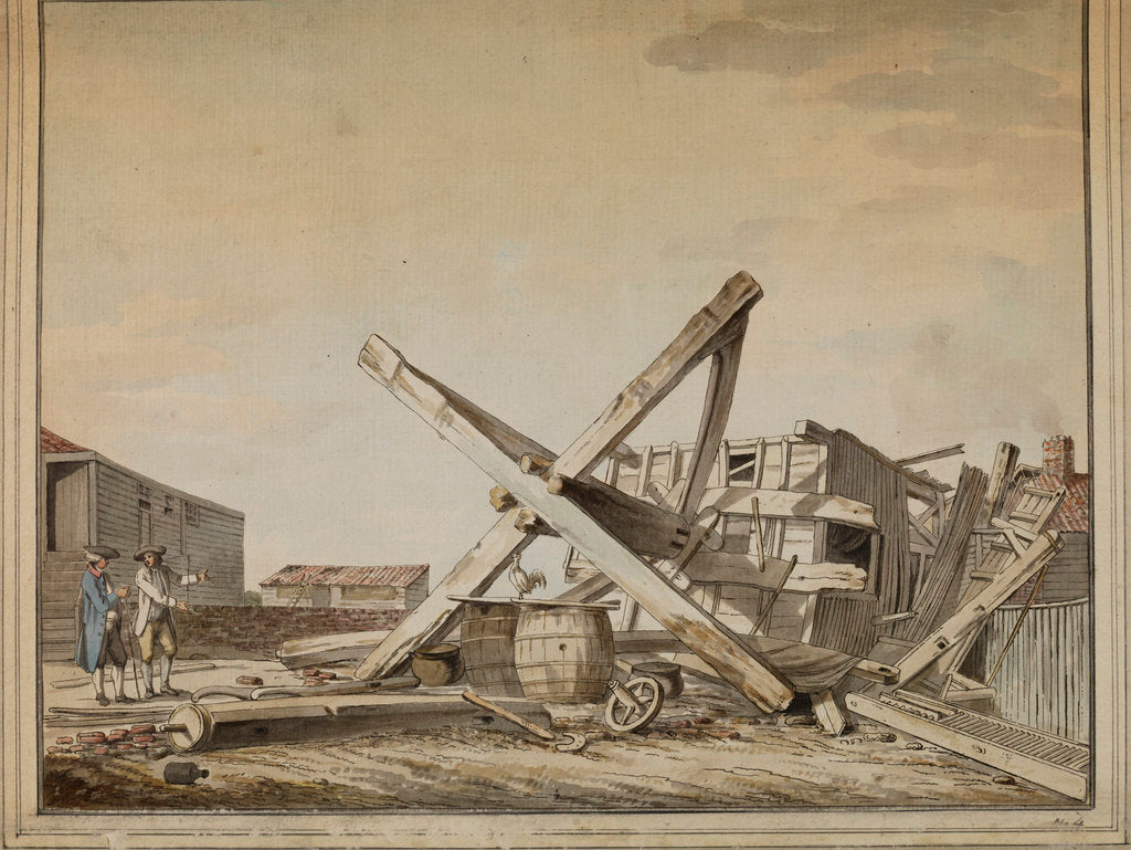 Detail of Overturned mill on Barnes Common by Edward Edwards