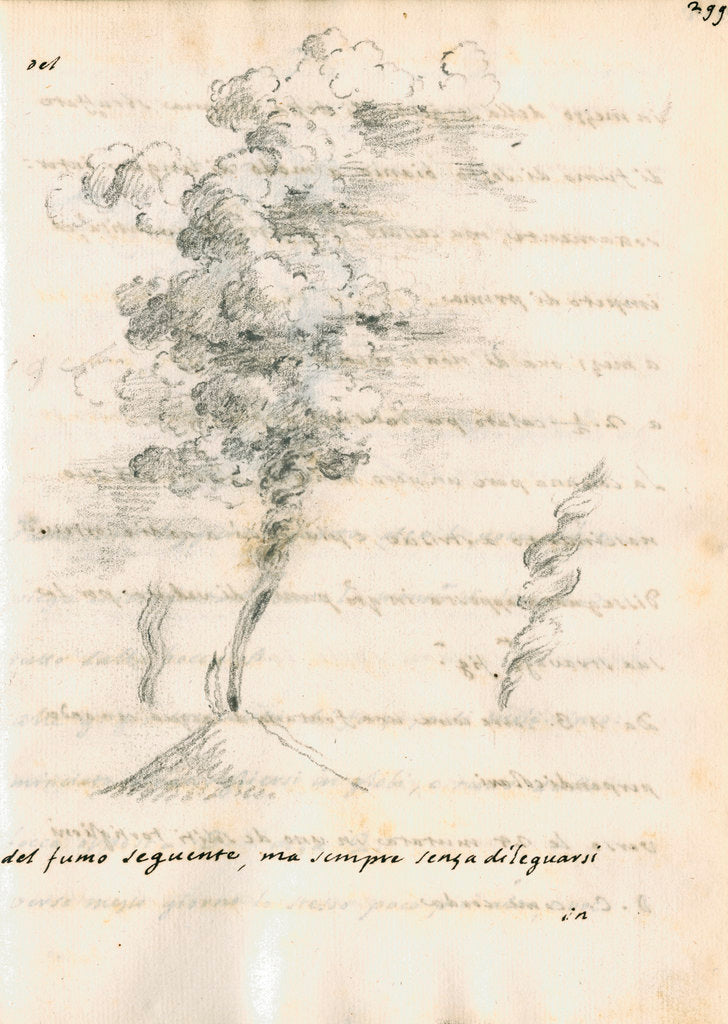 Detail of 'Vesuvius erupting' by Antonio Piaggio