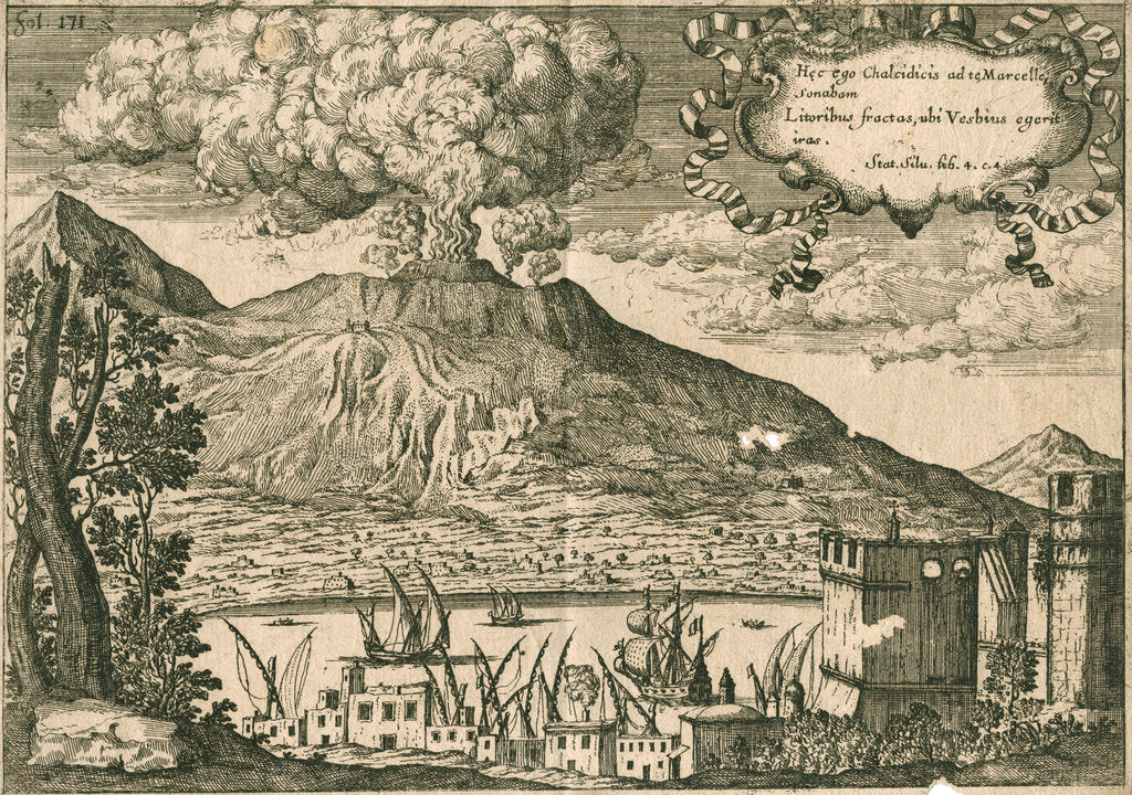 Detail of Vesuvius and the Bay of Naples by Anonymous