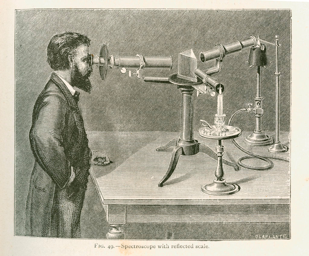 Spectroscope with reflected scale posters & prints by C Laplante