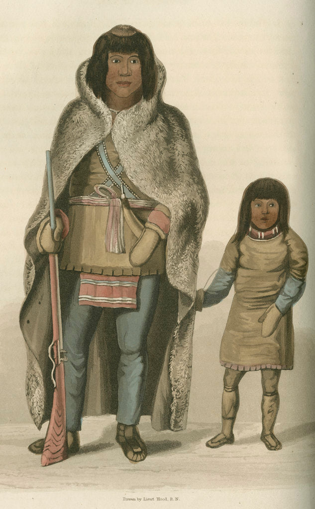 Detail of 'Portrait of Akaitcho, and his son' by Edward Francis Finden