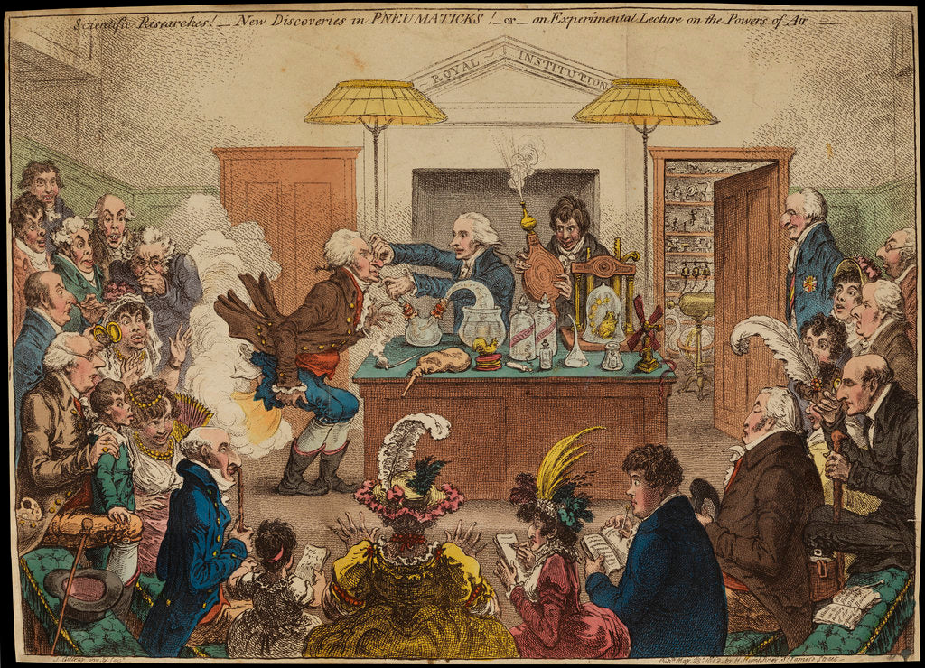 Detail of 'Scientific Researches!' [Royal Institution lecture] by James Gillray