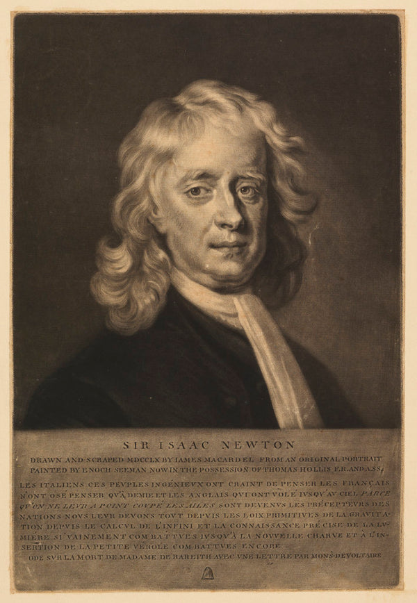 Portrait Of Isaac Newton 1642 1727 Posters And Prints By James Mcardell 1250