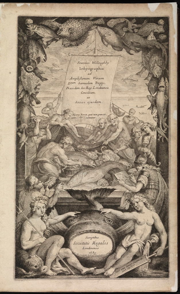 Detail of Title page of 'Icthyographia' by Paul van Somer II