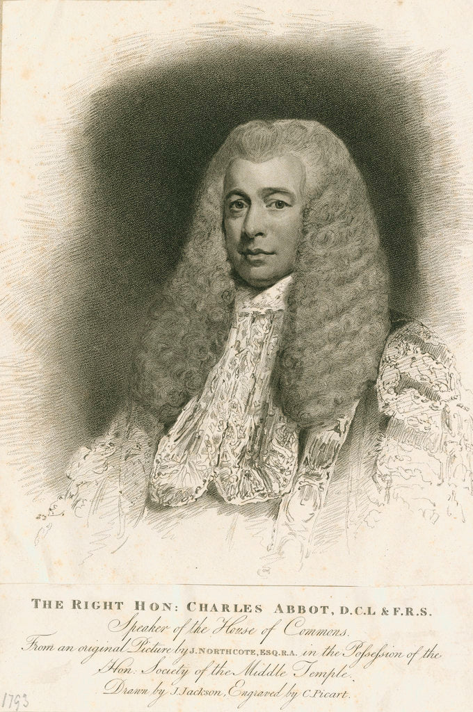 Portrait of Charles Abbot, 1st Baron Colchester (1757-1829) by Charles Picart