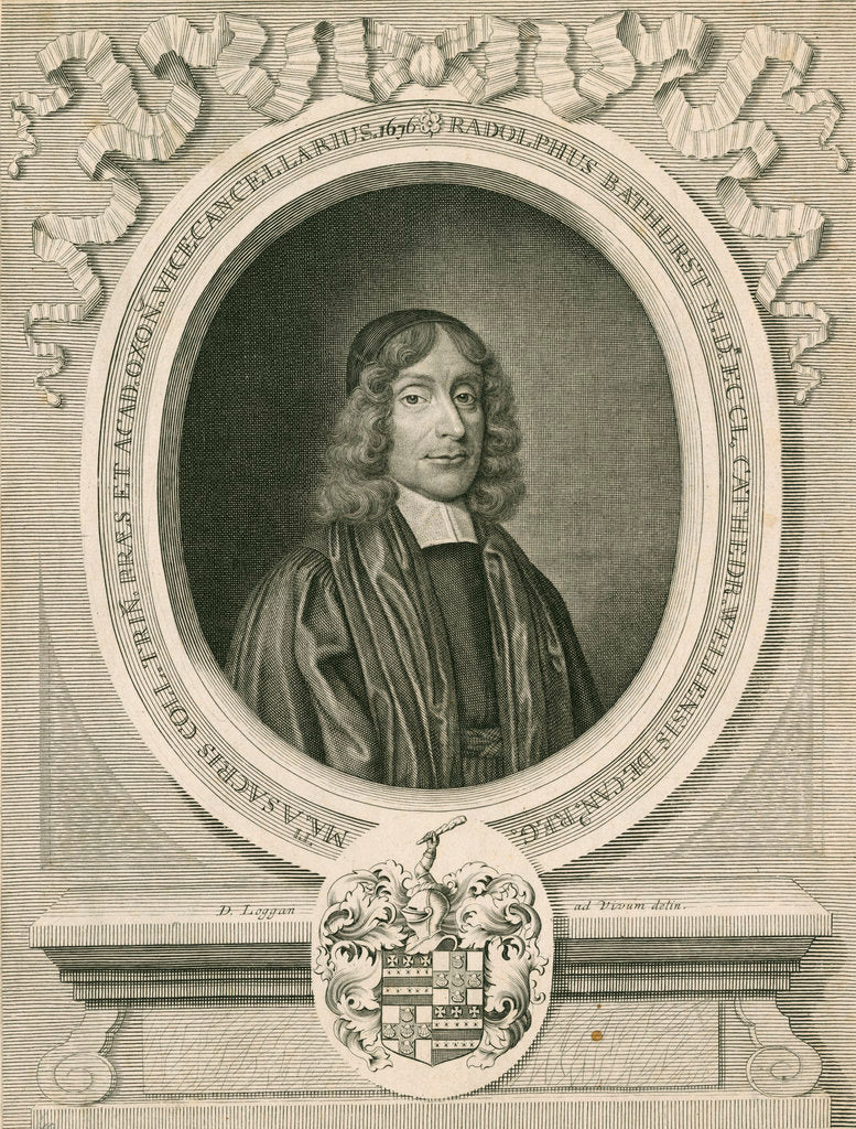 Detail of Portrait of Ralph Bathurst (1620-1704) by David Loggan