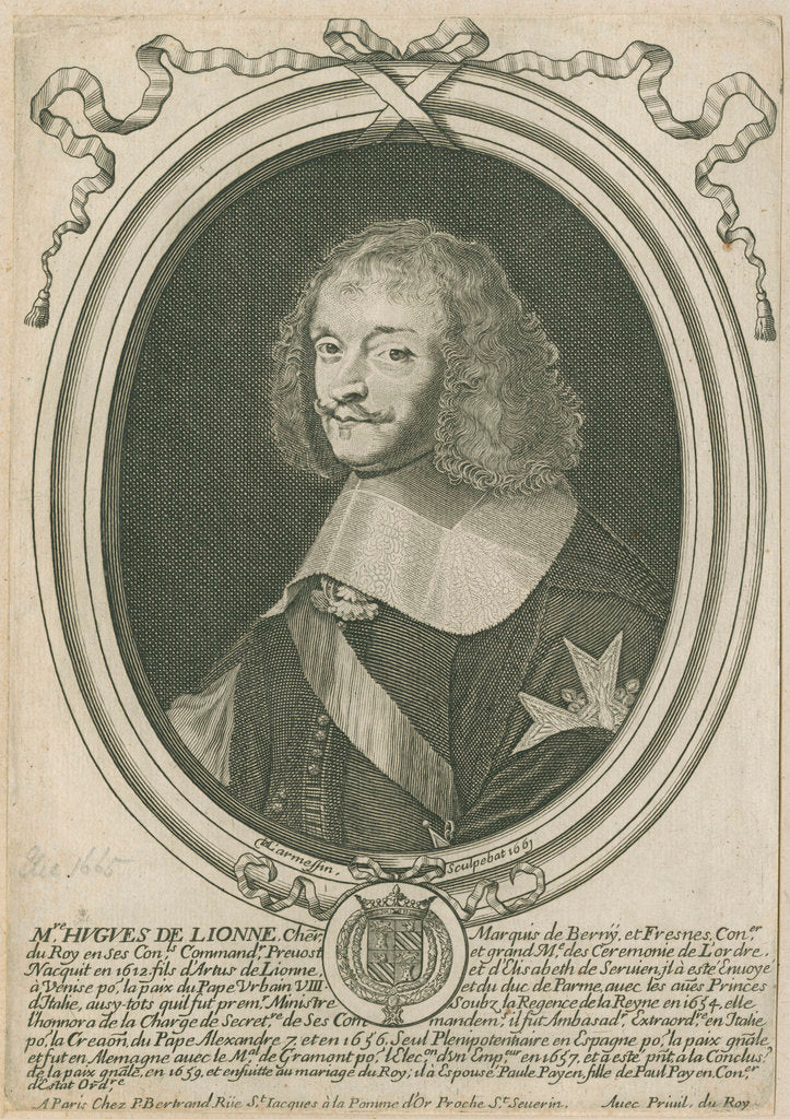 Detail of Portrait of Hughes de Lionne (1611-1671) by Nicholas de Larmessin II