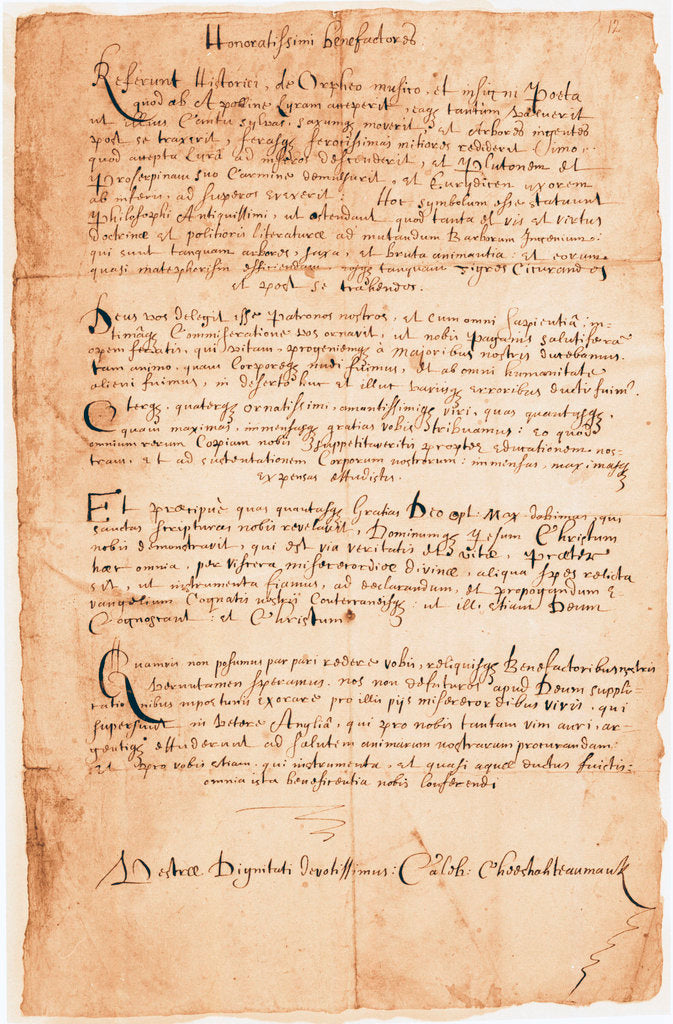 Detail of Letter from Caleb Cheeshahteaumauk to Robert Boyle by Caleb Cheeshahteaumauk