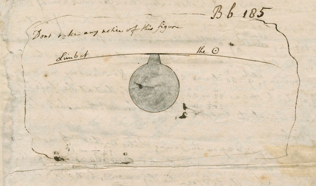 Detail of 'Black drop' effect during the 1769 Transit of Venus by Samuel Horsley