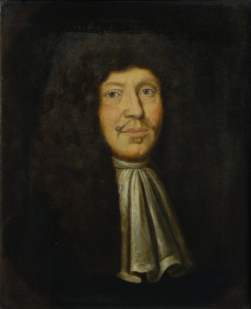 Detail of Portrait of Johann Christoph Sturm (1635-1703) by Heyman Dullaert