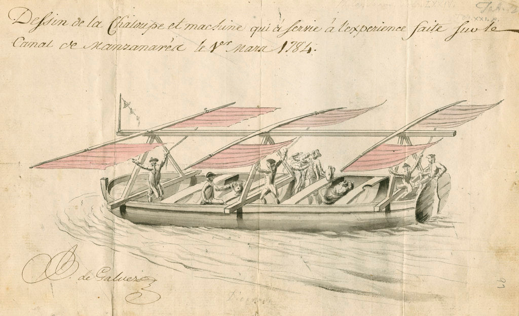Detail of Boat sailed by aerostatic 'wings' by Anonymous